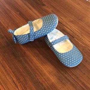 Denim Flats with White Polka Dots for Baby